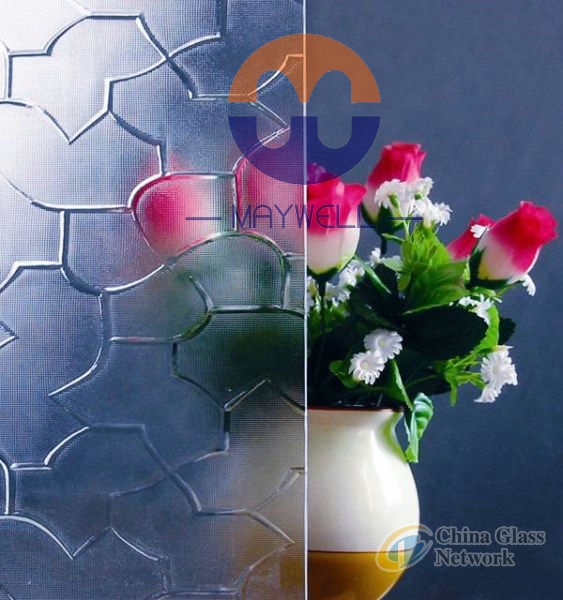 Clear Karatachi glass, Karatachi figured glass,Transparent Rolled Glass