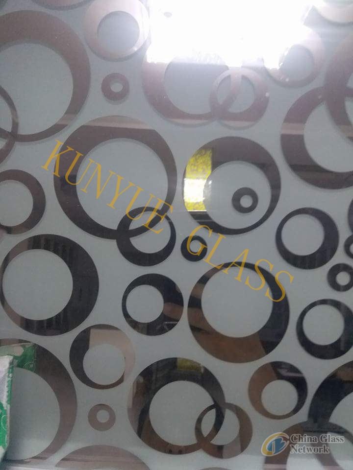 titanium acid etched decorative glass