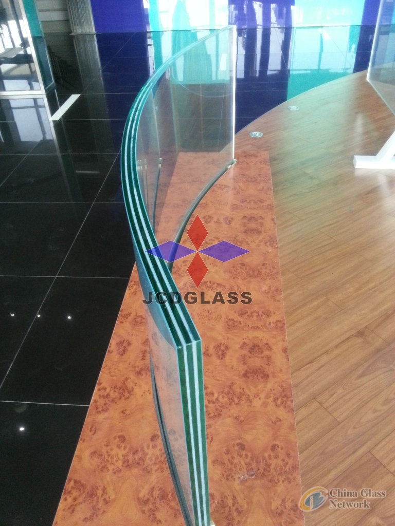 11.52mm, 13.52mm, 17.52mm, 21.52mm Curved/Bend Tempered Laminated Glass