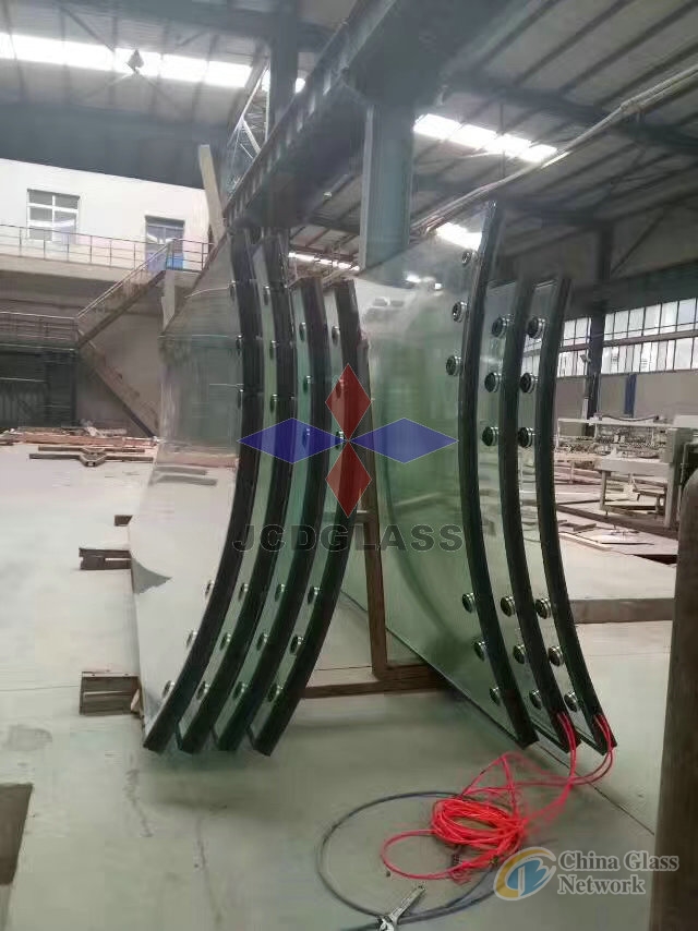 Jumbo size curved, bend Laminated Insulated Glass IGU