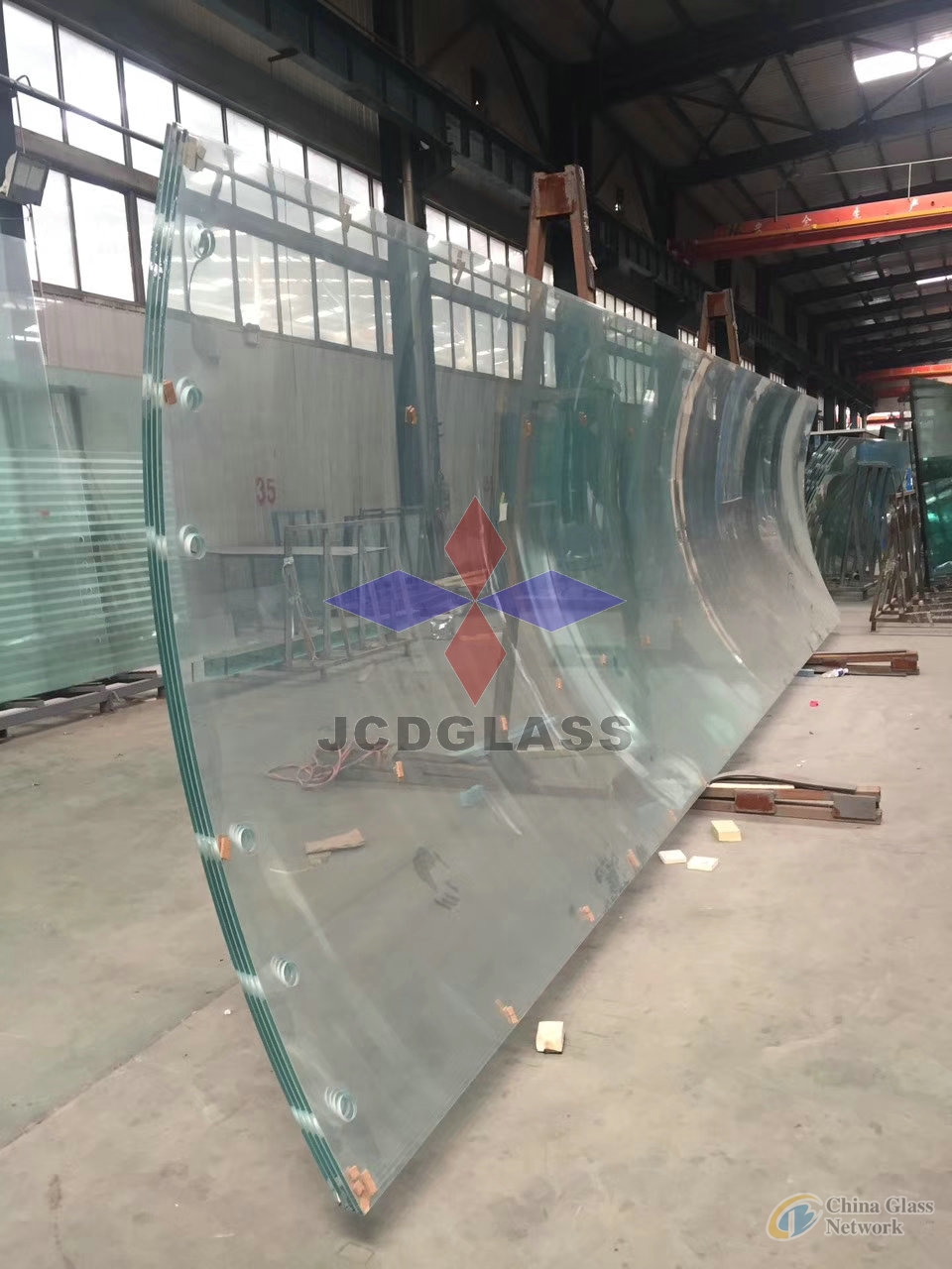 Jumbo size curved, bend Laminated Insulated Glass IGU