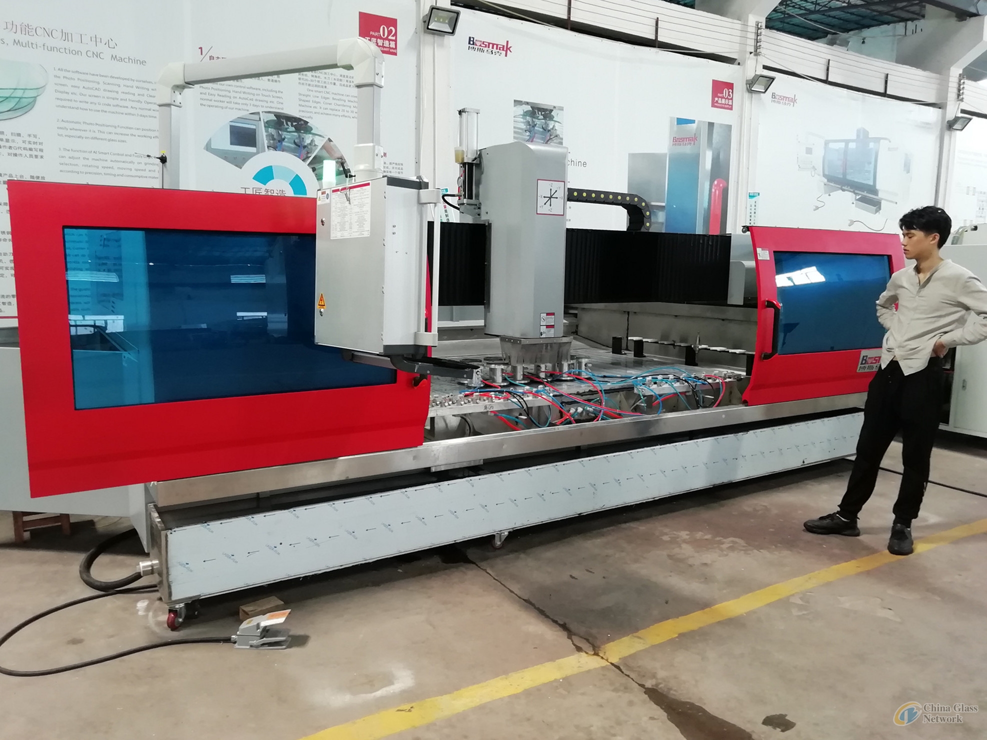 CNC GLASS MACHINE for drilling ,milling ,edging