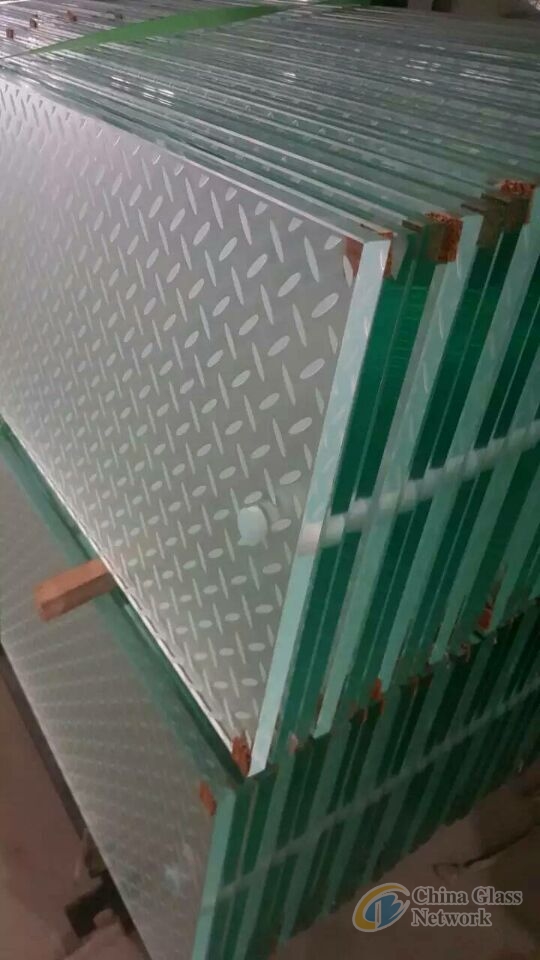 Laminated glass for floor,bathroom,Anti slip glass