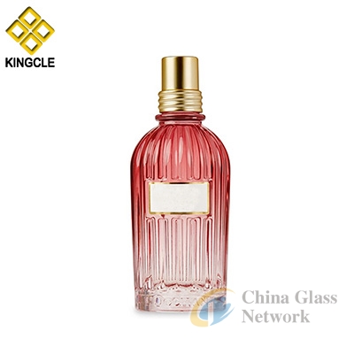 High Quality 100ml Red Polish Glass Perfume Bottles Bayonet Spray Silk Screen Hot Stamping Customized Glass Perfume Bottles