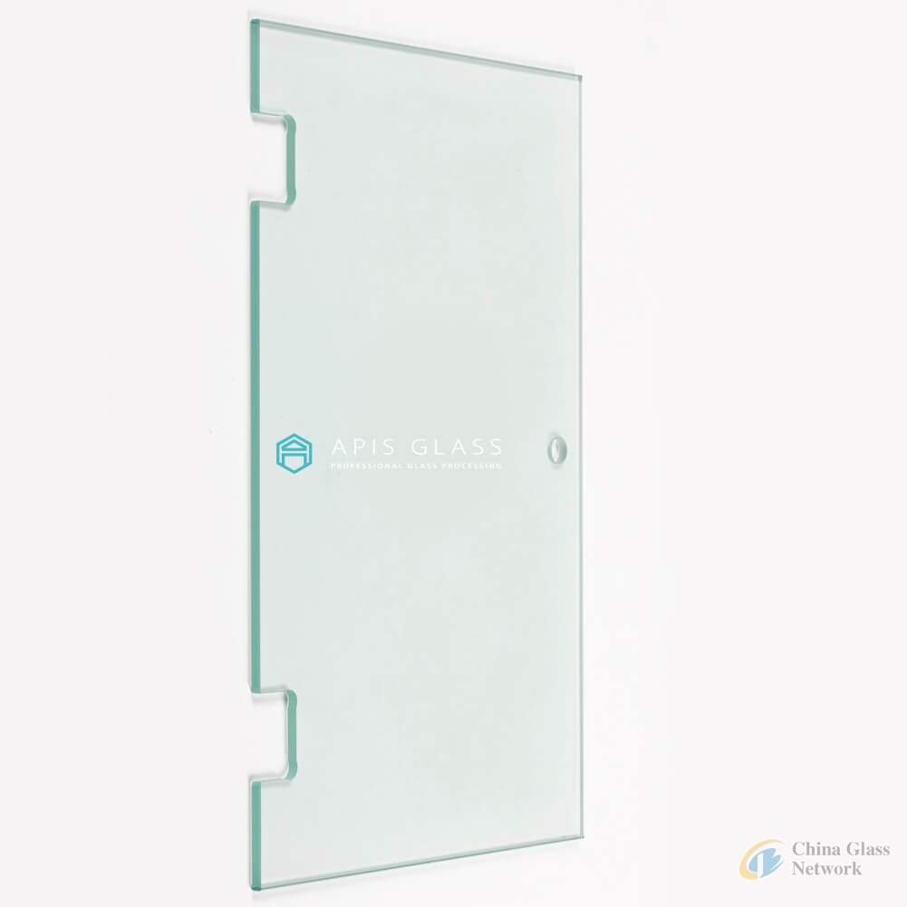 China Frosted Back Painted  Tempered  Safety Cutouts Frame less Shower Door Glass