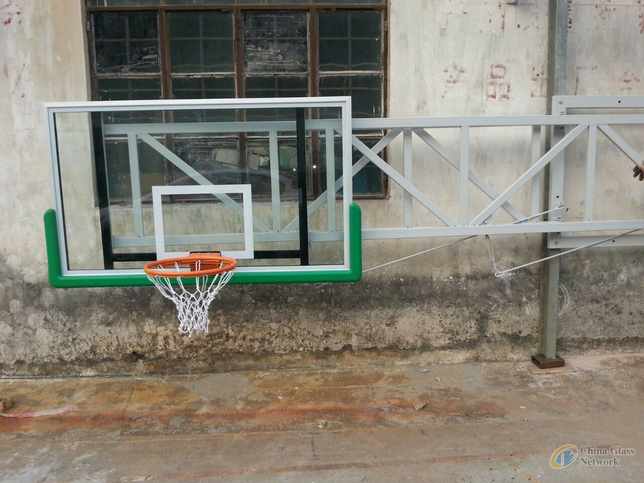 Adjustable Basketball Stand with Glass Basketball Backboard