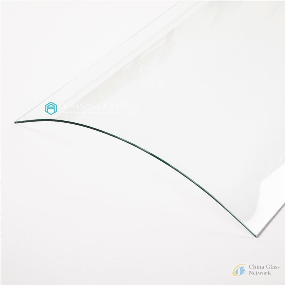 Manufacturing 5-8mm C bend tempered glass for shower enclosures