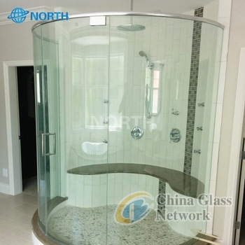 4-12mm clear acid etched tempered glass shower glass doors