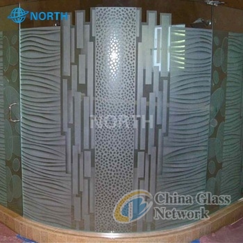 Hot sale Acid etched art glass with crystal/Pattern Glass