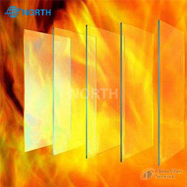 clear tempered fire proof glass