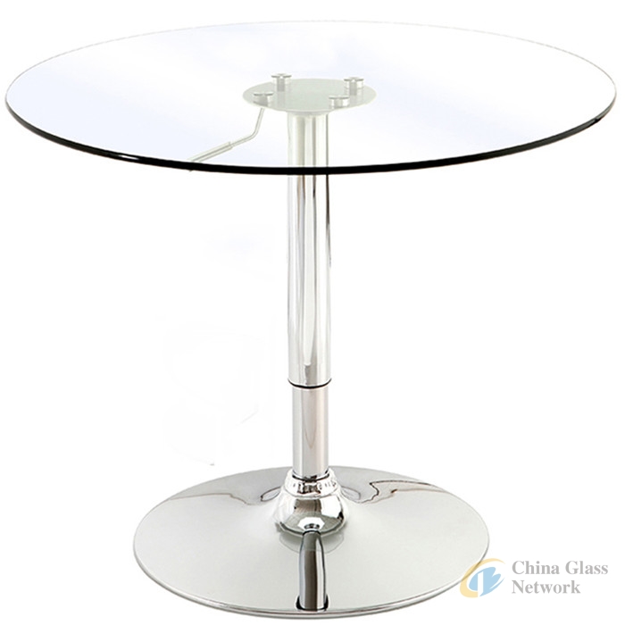 10mm Pencil arris chamfer edged tempered Glass table top ,bevel polished edge toughened glass for furniture