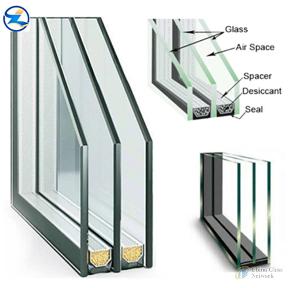 5LOW-E+12A+5mm heat resistant double glass for window building glass walls tempered hollow glass