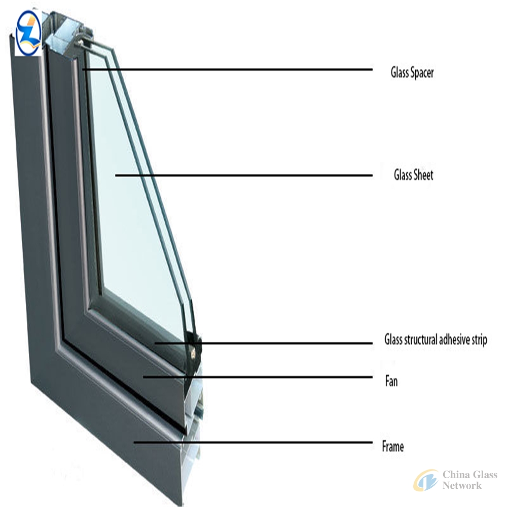 5LOW-E+12A+5mm heat resistant double glass for window building glass walls tempered hollow glass