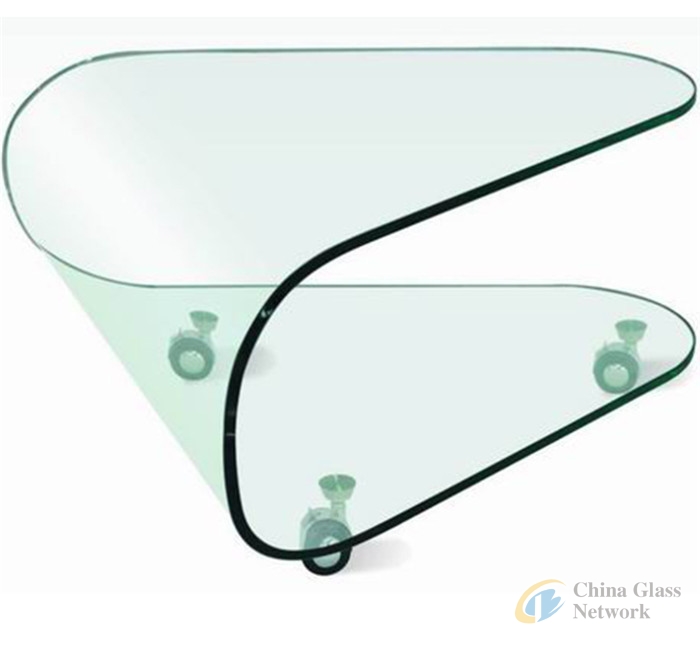 Bent tempered curved glass panels