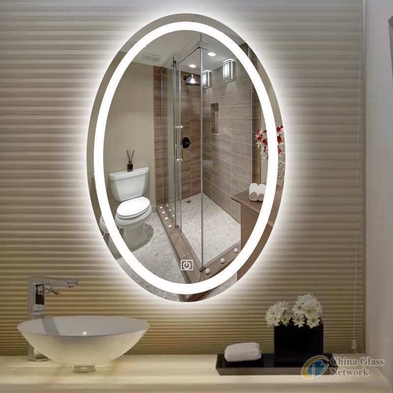 Factory direct supply Morden popular touch switches  intelligent Anti fog led light bluetooth bathroom mirror