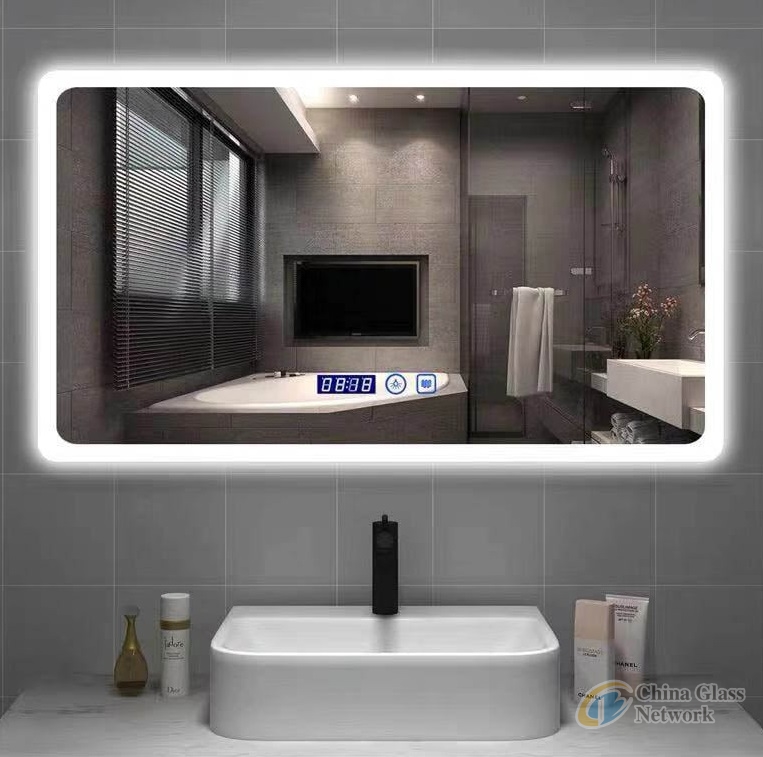 Factory direct supply Morden popular touch switches  intelligent Anti fog led light bluetooth bathroom mirror