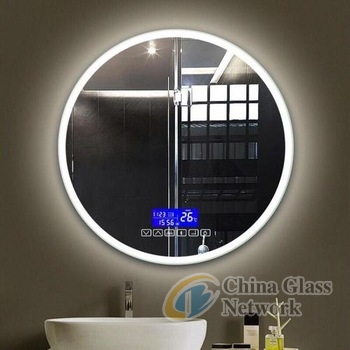 Morden popular touch switches  intelligent Anti fog led light bluetooth bathroom mirror