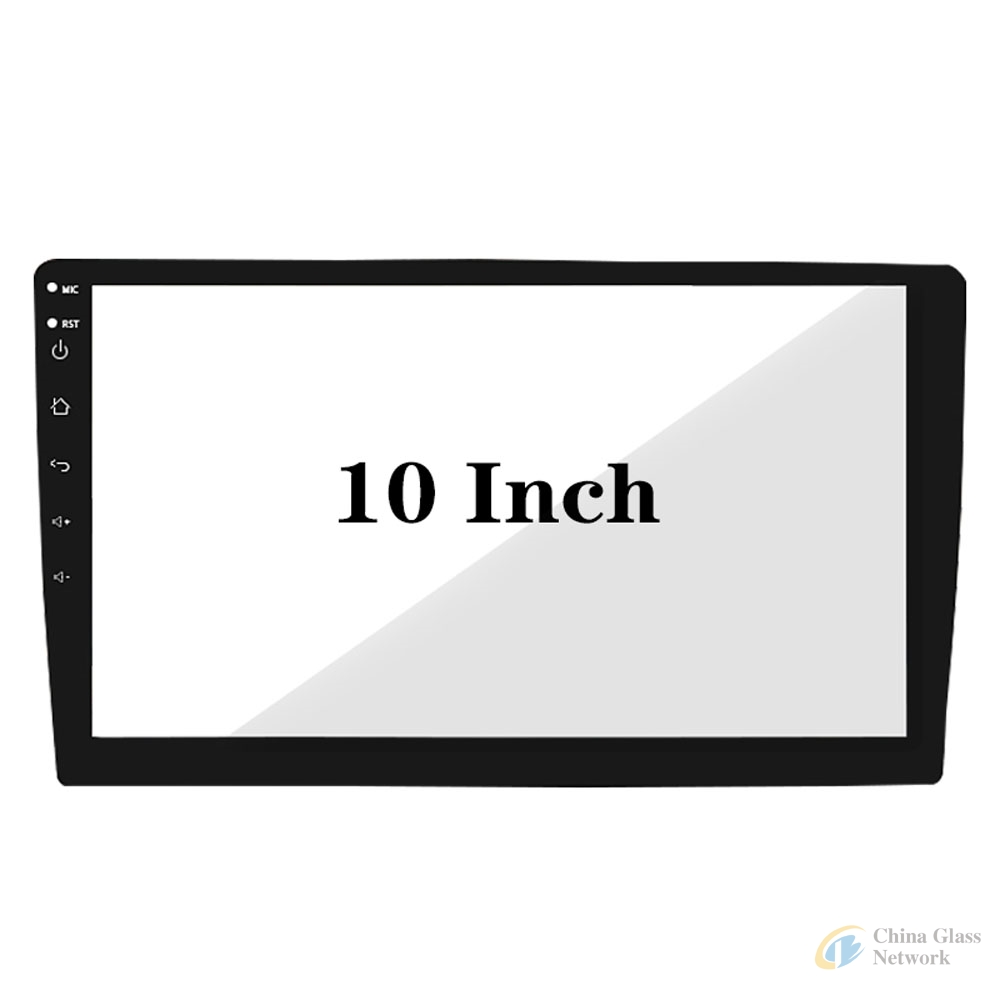 Customized 10inch Black Printed Glass Etched Anti-Glare Cover Glass for Car Navigation