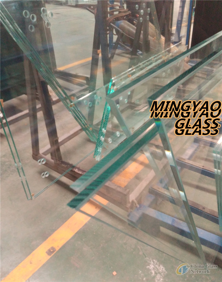 5-19mm extra clear low iron tempered toughened glass