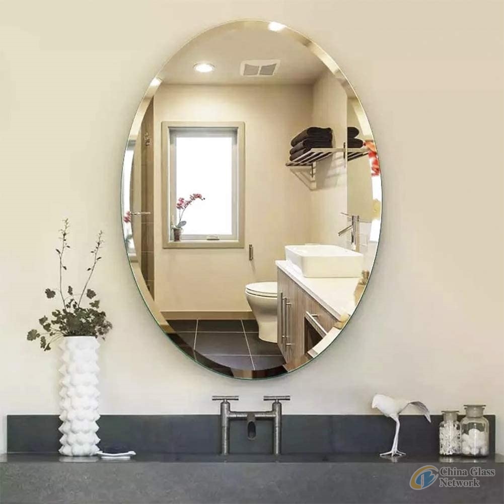 3mm-6mm Concise Design Morden Simple Home Decorator Frameless Bathroom Beveled Mirror