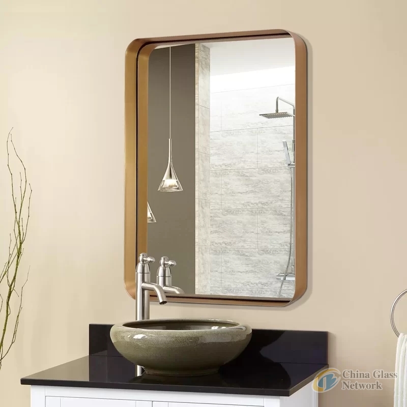 Wall Mounted  Black White Brass Metal Framed Bathroom Mirror for Home Decoration Mirror Frame