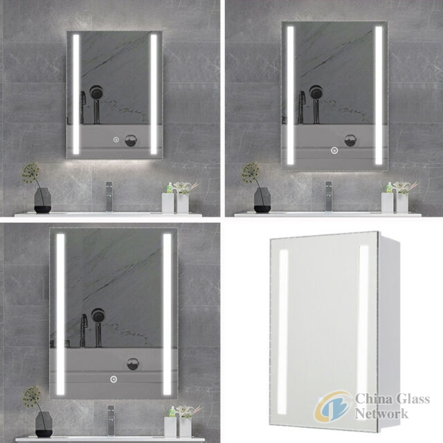 American Style LED Mirror Cabinet for Home Hotel Decoration  single Wall Mounted Mirror Cabinet with Touch Sensor