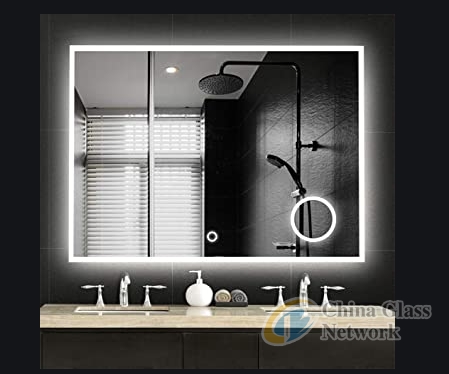 Modern Wall Mounted Vanity rectangle  Mirror With led light and magnifier For Bathroom