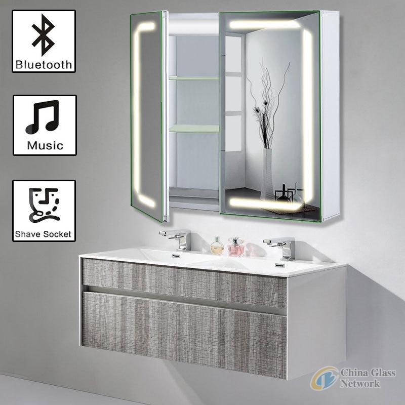 Hotel Hospitably Wall Mounted Hotel Bathroom LED Illuminated Mirror Cabinet Home Decorative Furniture Medicine Cabinet