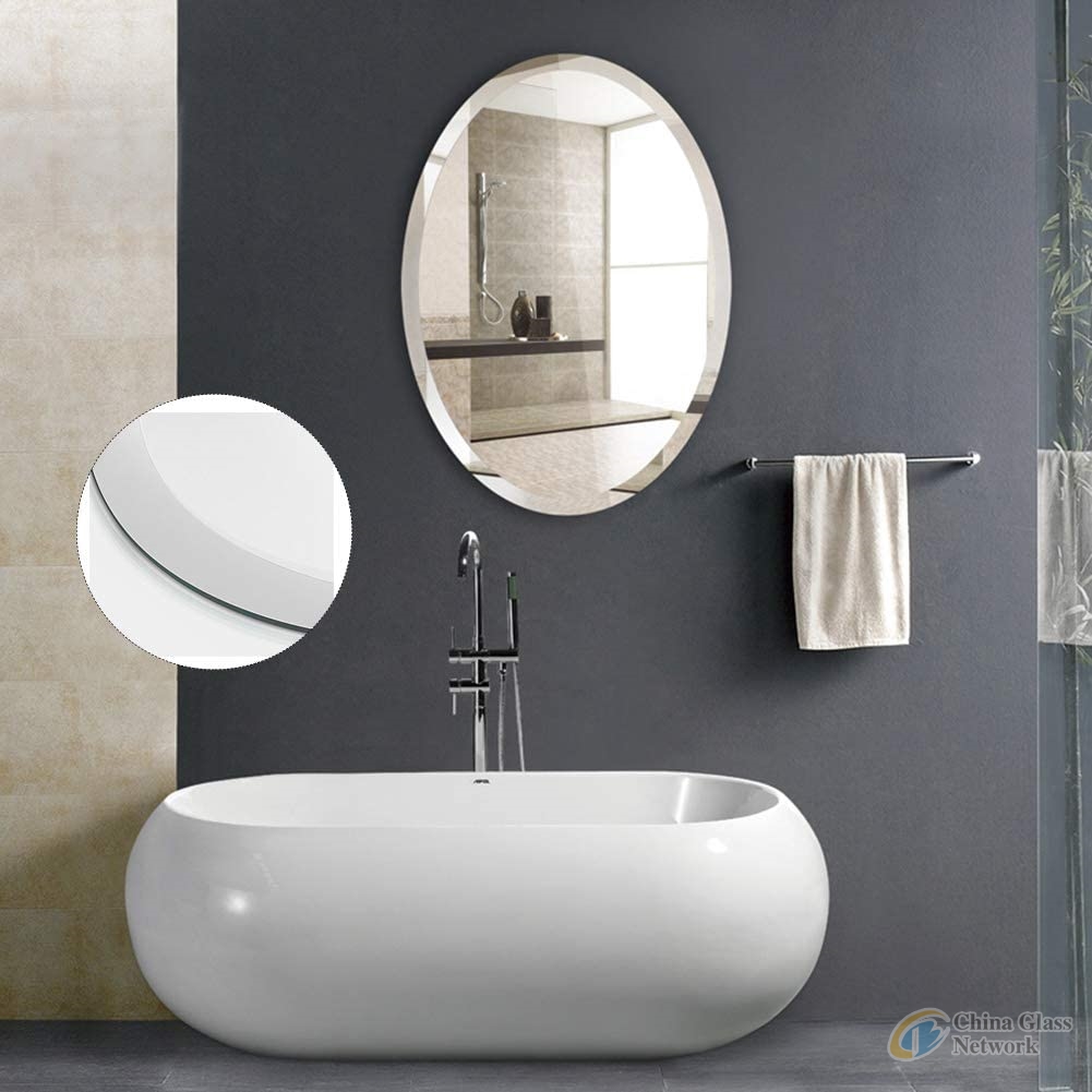 3mm-6mm Concise Design Morden Simple Home Decorator Frameless Bathroom Beveled Mirror