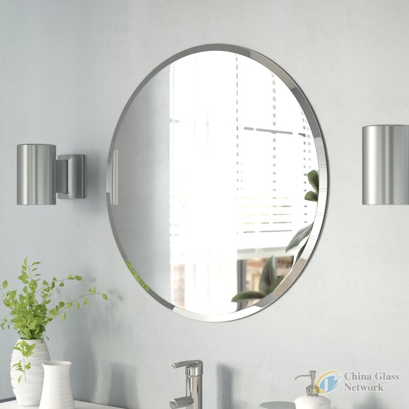 Rectgular Round Shape Bathroom Beveled Edge Decorative DIY Hot Sale Shower Mirror with hangers