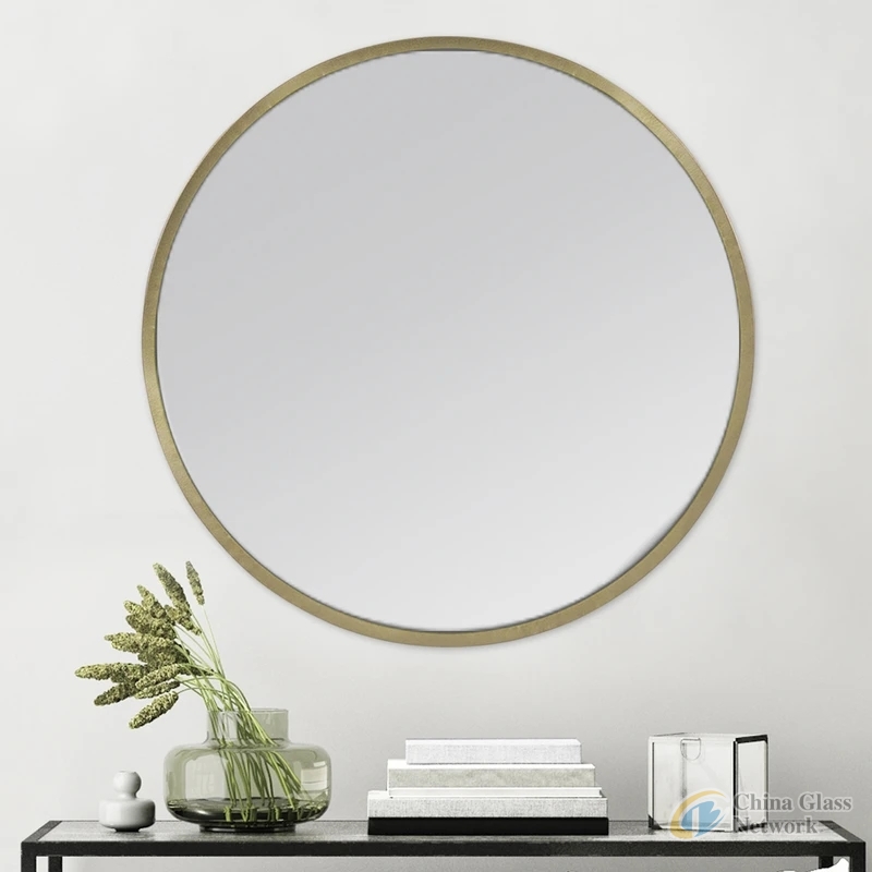 Simple and Modern Design Wall Mirror Modern Gold Bathroom Mirror with Stainless Steel Metal Frame Deep Set Design