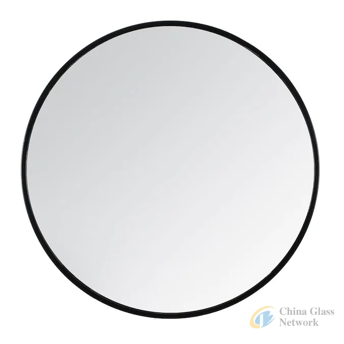 Modern Wall Decor Mirror with Brushed/Matte Metal Black Frame Round Wall-Mounted Mirror for Home and Hotel Decoration