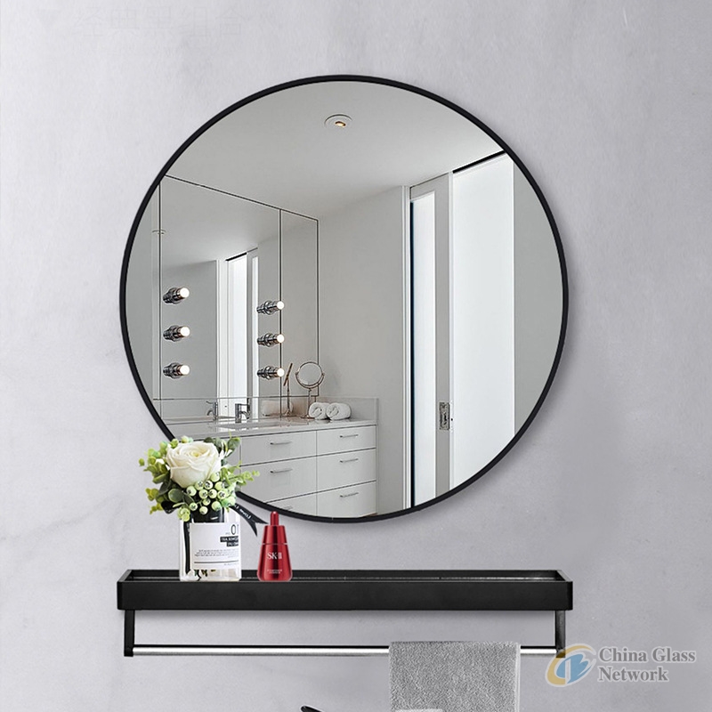 Black Wall Round Mirror Modern Brushed Metal Frame Circle Wall-Mounted Decorative Mirror for Bedroom, Vanity Washrooms, Living Room and Entryway