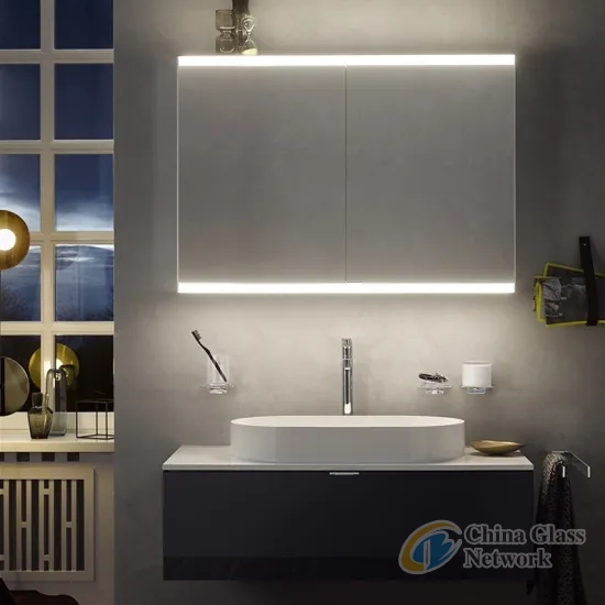 Wall Mounted Bathroom LED Aluminium Medicine Mirror Cabinet