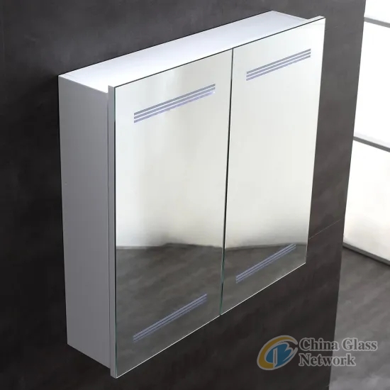 Wall Mounted Bathroom LED Aluminium Medicine Mirror Cabinet