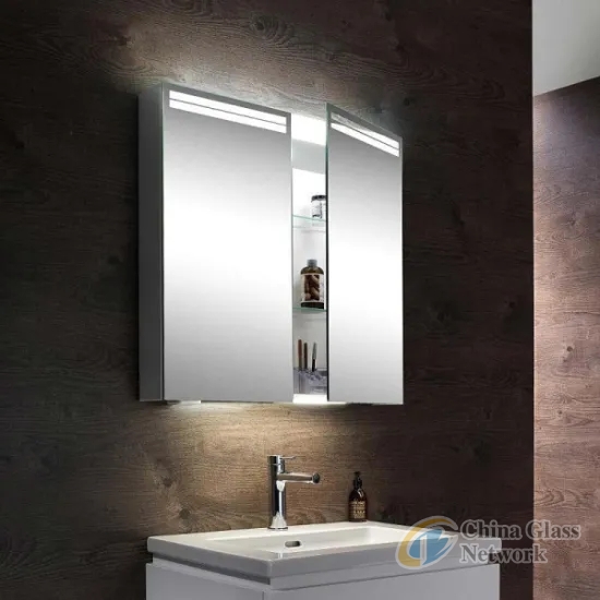 Wall Mounted Bathroom LED Aluminium Medicine Mirror Cabinet