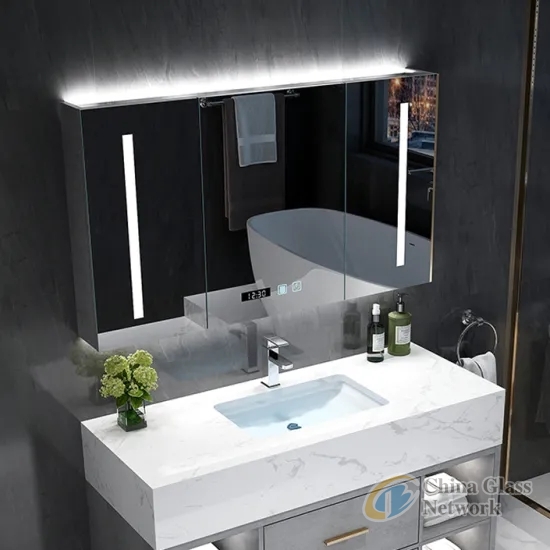 Aluminum Structure Single Double  Mirror  Cabinet Inside Mirror Frost Edge for Luxury  Sanitary  Ware