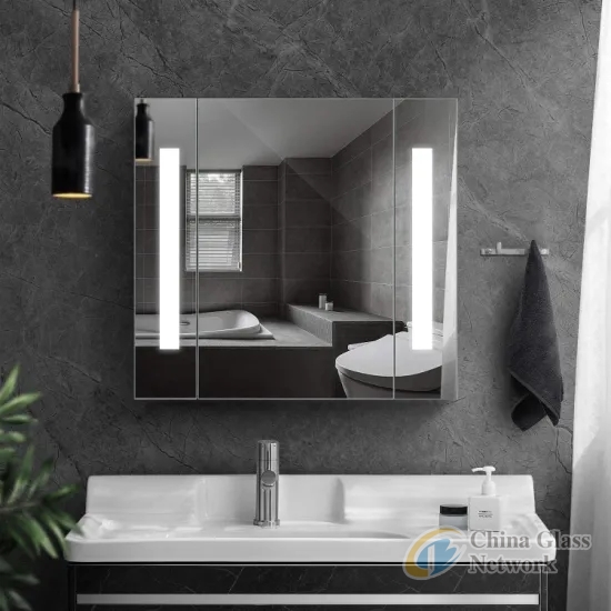 Aluminum Structure Single Double  Mirror  Cabinet Inside Mirror Frost Edge for Luxury  Sanitary  Ware