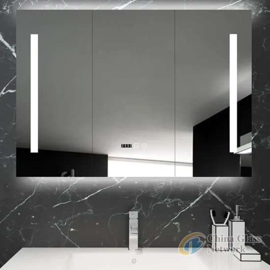 Aluminum Structure Single Double  Mirror  Cabinet Inside Mirror Frost Edge for Luxury  Sanitary  Ware