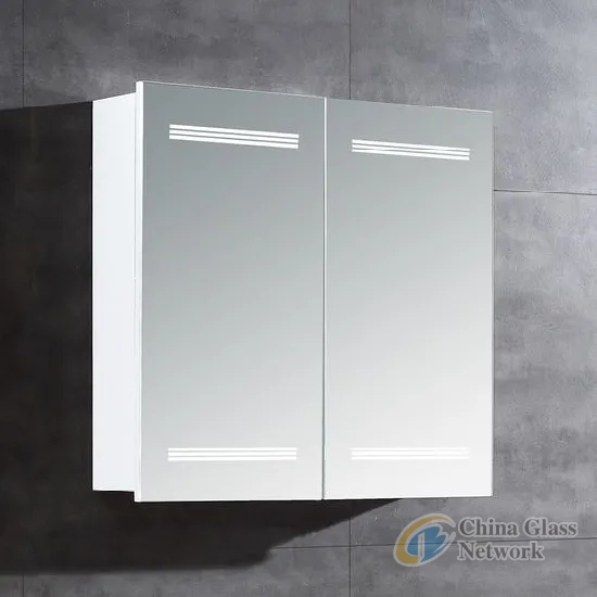 Aluminum Bathroom Medicine Cabinet with Double Door Luxury Interior Kitchen Storage Organizer