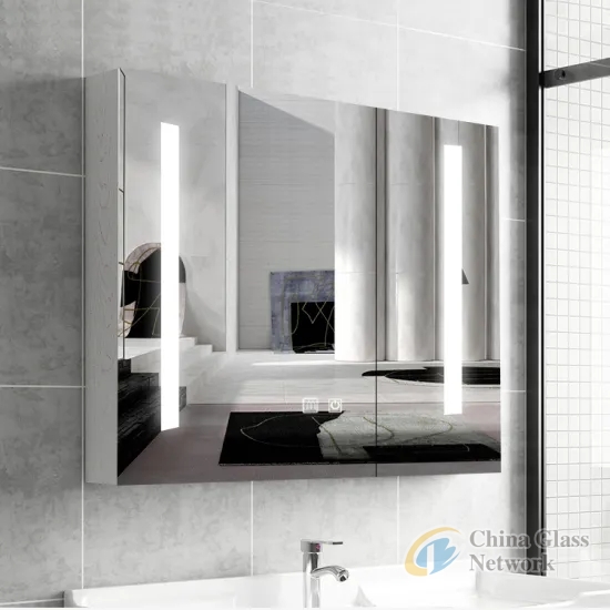 Frameless Mirror Wall Mounted Recessed Installation Medicine Mirror Cabinet with Glass Shelf