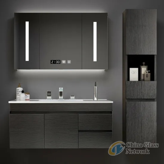 Frameless Mirror Wall Mounted Recessed Installation Medicine Mirror Cabinet with Glass Shelf