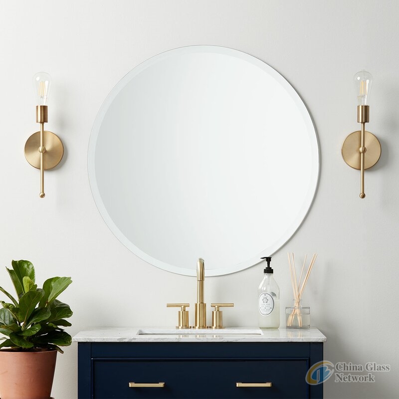 3mm,4mm,5mm Beveled, flat polished edge Mirror  Frameless Mirror, Round Mirror