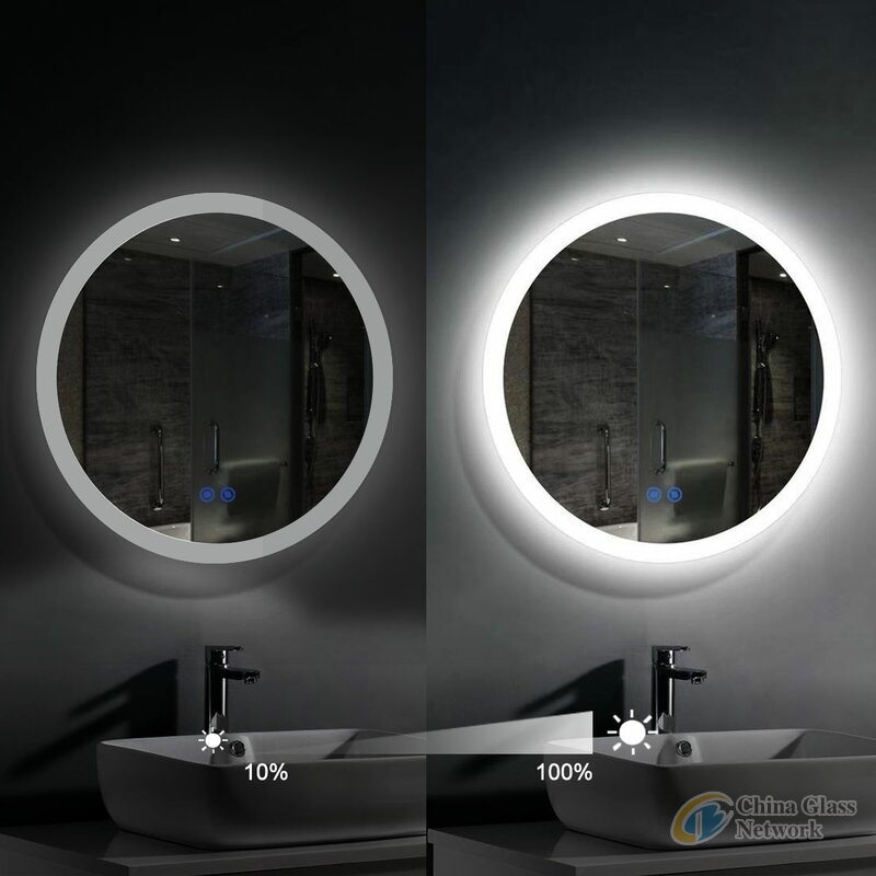 Round shape LED mirror Dimmer and Defogger, bathroom backlit mirror