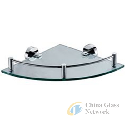 5mm, 8mm, 10mm Bathroom Wall surface mount Tempered glass shelfves