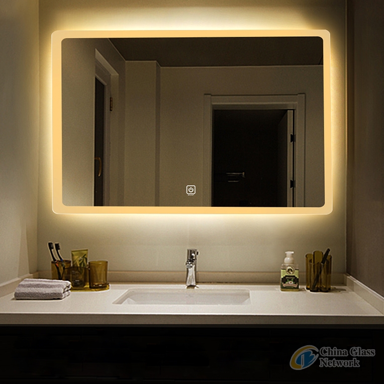 Light dressing up mirror Luxury bath furniture Rectangle illuminated Backlit Vanity Led mirror with Magnifier