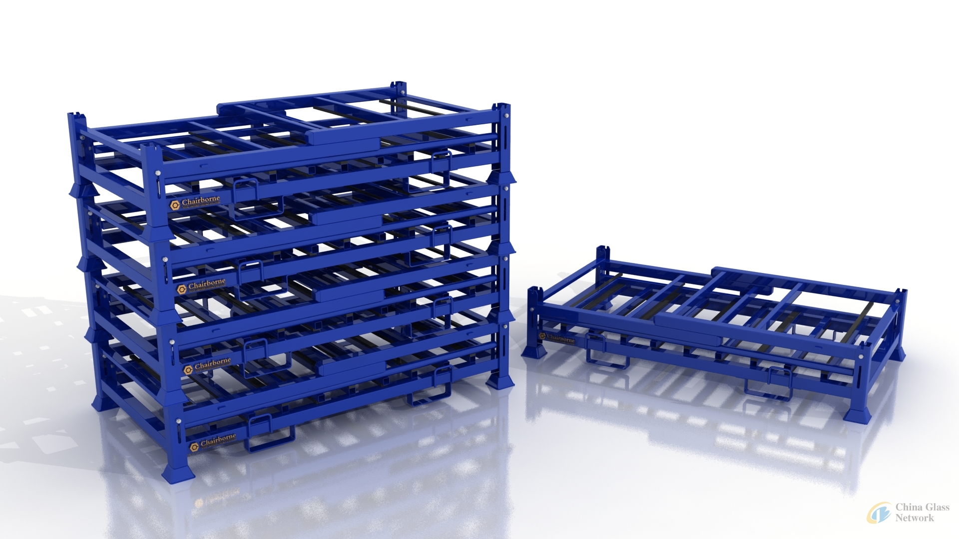 Collapsible & Stackable  L shape glass rack