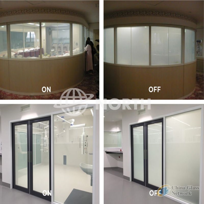 High Privacy PDLC Switchable Smart Glass Panel, Grey Laminated Smart PDLC Glass