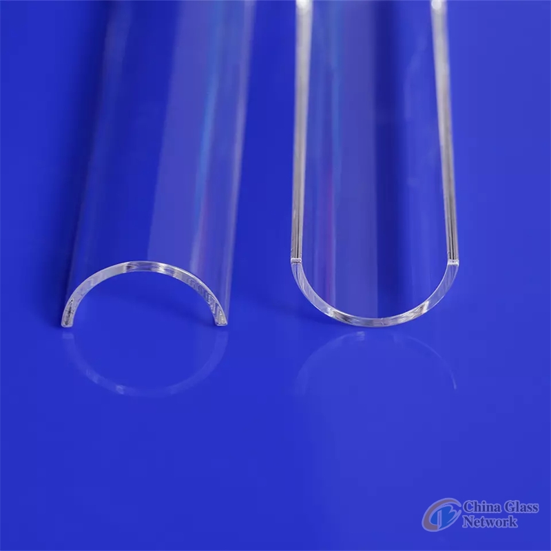 half round quartz tube quartz glass boat for lab 