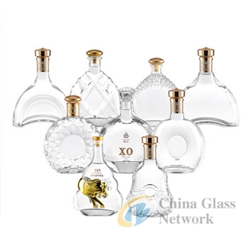 Wholesale 700ml Glass XO/Brandy Bottle with Cap    Customized Glass bottle